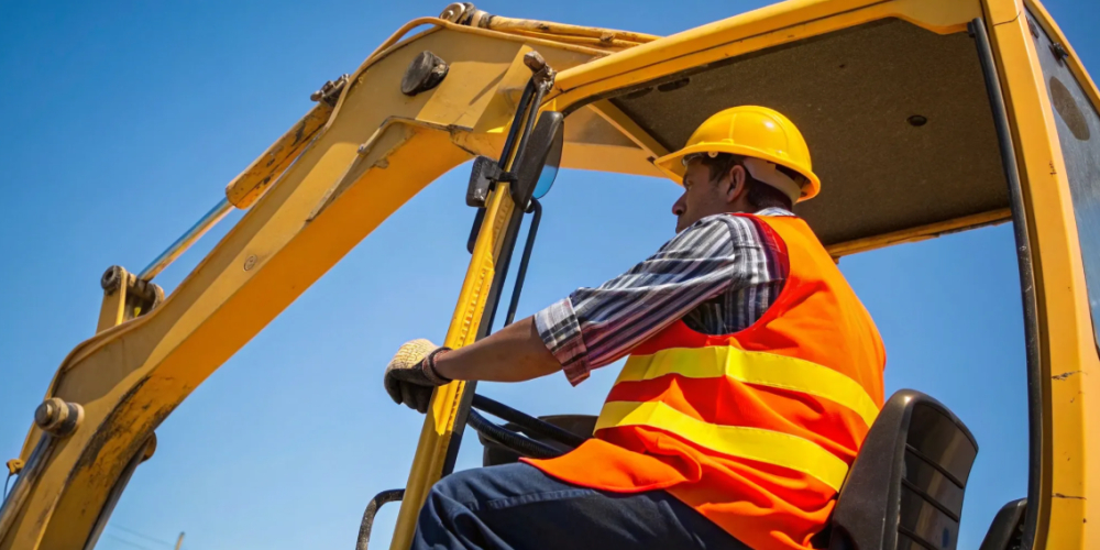 Certified equipment operator working heavy machinery.