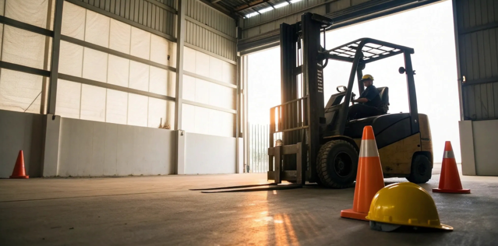 Forklift operator training for certification.