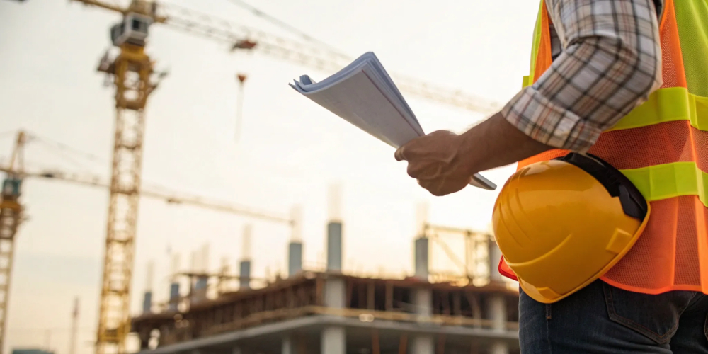 OSHA 10 construction worker with hard hat.
