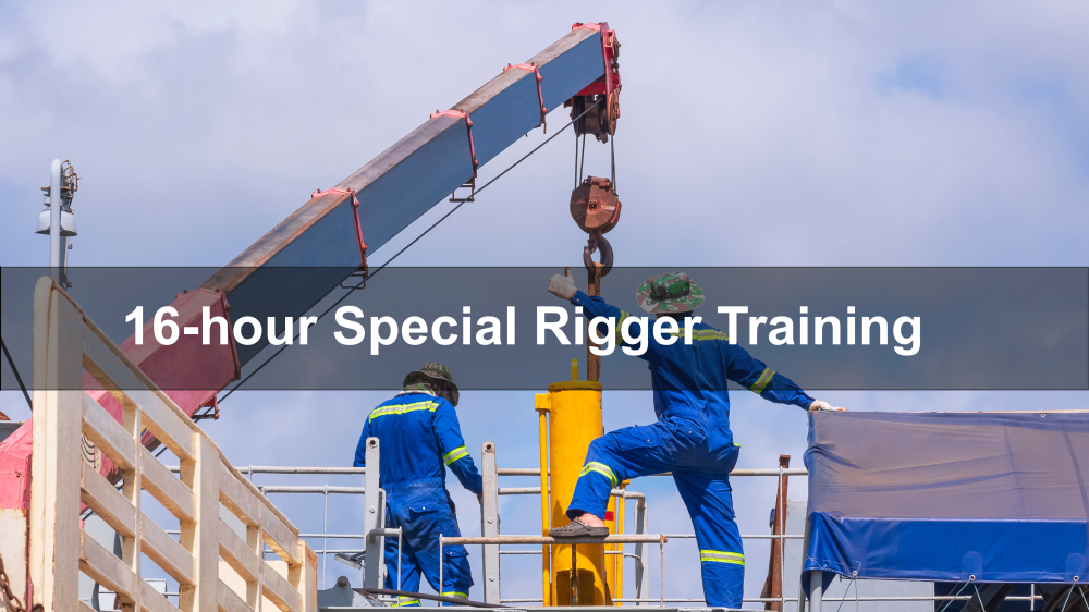 Participants in a 16-hour Special Rigger Course at Able Safety Consulting, learning rigging techniques for safety compliance under DOB OSHA standards.
